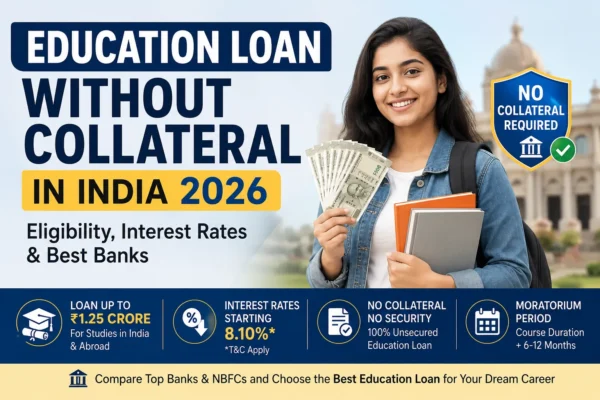 Education loan without collateral in India